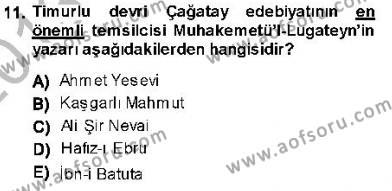 Orta Asya Türk Tarihi Dersi 2013 - 2014 Yılı (Final) Dönem Sonu Sınavı 11. Soru
