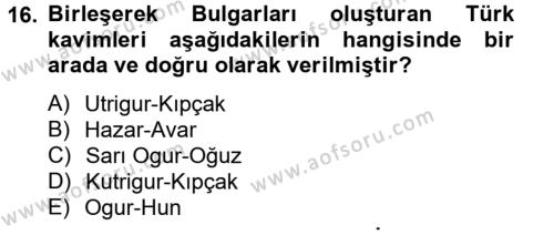 Bizans Tarihi Dersi 2012 - 2013 Yılı (Vize) Ara Sınavı 16. Soru