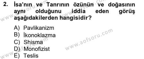 Bizans Tarihi Dersi 2012 - 2013 Yılı (Vize) Ara Sınavı 2. Soru