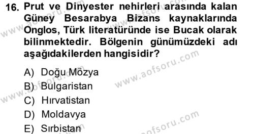Bizans Tarihi Dersi 2013 - 2014 Yılı (Vize) Ara Sınavı 16. Soru
