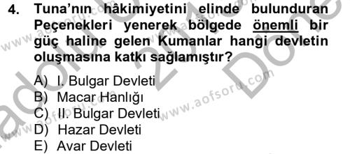 Bizans Tarihi Dersi 2013 - 2014 Yılı (Final) Dönem Sonu Sınavı 4. Soru
