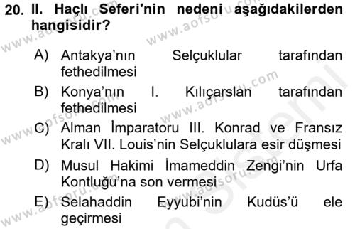 Bizans Tarihi Dersi 2015 - 2016 Yılı (Vize) Ara Sınavı 20. Soru