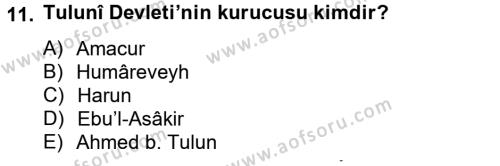İlk Müslüman Türk Devletleri Dersi 2012 - 2013 Yılı (Vize) Ara Sınavı 11. Soru