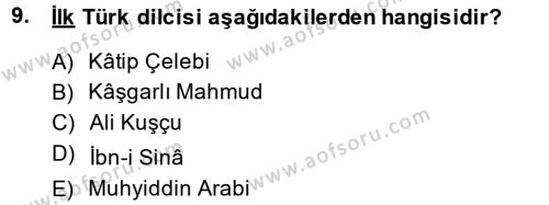 İlk Müslüman Türk Devletleri Dersi 2013 - 2014 Yılı (Final) Dönem Sonu Sınavı 9. Soru