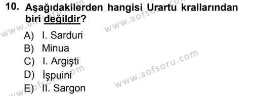 Uygarlık Tarihi 1 Dersi 2012 - 2013 Yılı (Final) Dönem Sonu Sınavı 10. Soru