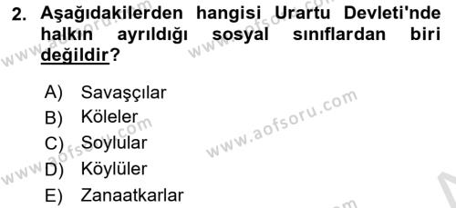 Genel Uygarlık Tarihi Dersi 2021 - 2022 Yılı (Final) Dönem Sonu Sınavı 2. Soru