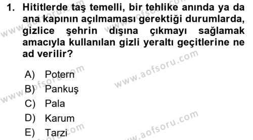 Genel Uygarlık Tarihi Dersi 2023 - 2024 Yılı (Vize) Ara Sınavı 1. Soru