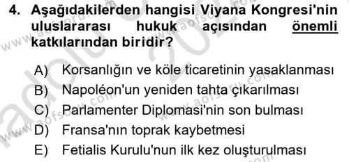 Siyasi Tarih Dersi 2024 - 2025 Yılı (Vize) Ara Sınavı 4. Soru