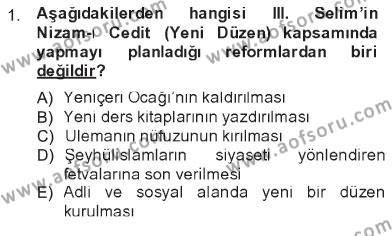 Atatürk İlkeleri Ve İnkılap Tarihi 1 Dersi 2012 - 2013 Yılı Tek Ders Sınavı 1. Soru