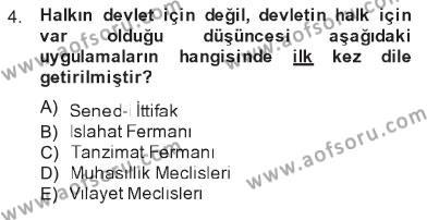 Atatürk İlkeleri Ve İnkılap Tarihi 1 Dersi 2012 - 2013 Yılı Tek Ders Sınavı 4. Soru