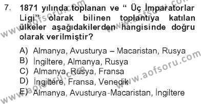 Atatürk İlkeleri Ve İnkılap Tarihi 1 Dersi 2012 - 2013 Yılı Tek Ders Sınavı 7. Soru