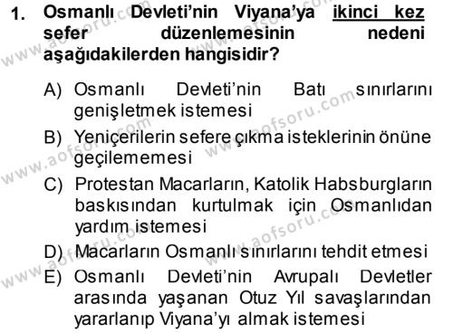 Atatürk İlkeleri Ve İnkılap Tarihi 1 Dersi 2013 - 2014 Yılı (Vize) Ara Sınavı 1. Soru