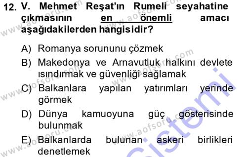 Atatürk İlkeleri Ve İnkılap Tarihi 1 Dersi 2014 - 2015 Yılı (Vize) Ara Sınavı 12. Soru