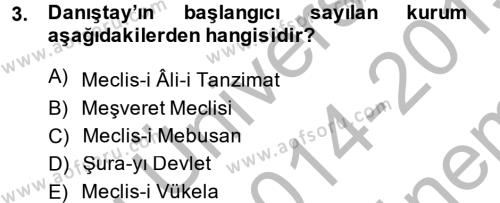 Atatürk İlkeleri Ve İnkılap Tarihi 1 Dersi 2014 - 2015 Yılı (Final) Dönem Sonu Sınavı 3. Soru