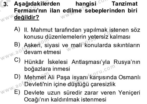 Atatürk İlkeleri Ve İnkılap Tarihi 1 Dersi 2014 - 2015 Yılı Tek Ders Sınavı 3. Soru