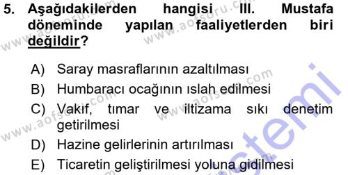 Atatürk İlkeleri Ve İnkılap Tarihi 1 Dersi 2015 - 2016 Yılı (Vize) Ara Sınavı 5. Soru