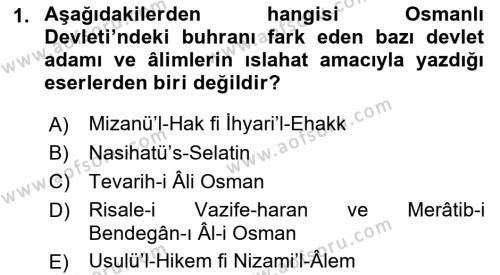 Atatürk İlkeleri Ve İnkılap Tarihi 1 Dersi 2019 - 2020 Yılı (Vize) Ara Sınavı 1. Soru