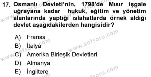 Atatürk İlkeleri Ve İnkılap Tarihi 1 Dersi 2019 - 2020 Yılı (Vize) Ara Sınavı 17. Soru