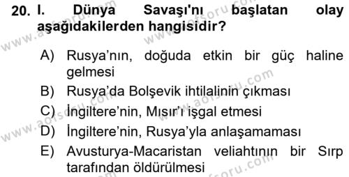 Atatürk İlkeleri Ve İnkılap Tarihi 1 Dersi 2019 - 2020 Yılı (Vize) Ara Sınavı 20. Soru