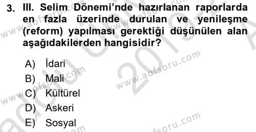 Atatürk İlkeleri Ve İnkılap Tarihi 1 Dersi 2019 - 2020 Yılı (Vize) Ara Sınavı 3. Soru