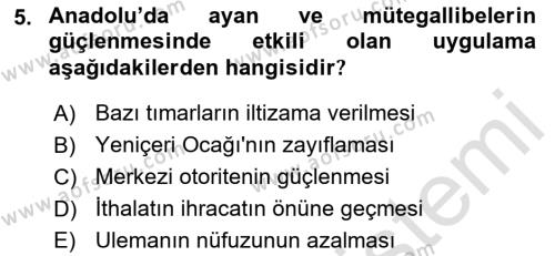 Atatürk İlkeleri Ve İnkılap Tarihi 1 Dersi 2019 - 2020 Yılı (Vize) Ara Sınavı 5. Soru