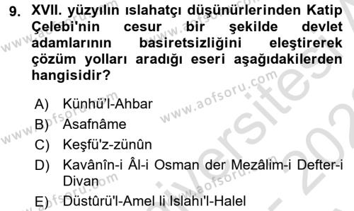 Atatürk İlkeleri Ve İnkılap Tarihi 1 Dersi 2022 - 2023 Yılı (Vize) Ara Sınavı 9. Soru