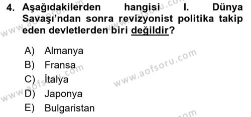 Atatürk İlkeleri Ve İnkılap Tarihi 1 Dersi 2022 - 2023 Yılı (Final) Dönem Sonu Sınavı 4. Soru