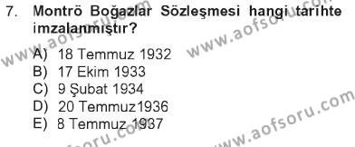 Atatürk İlkeleri Ve İnkılap Tarihi 2 Dersi 2012 - 2013 Yılı Tek Ders Sınavı 7. Soru