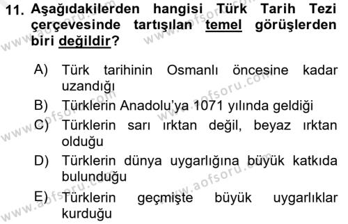 Atatürk İlkeleri Ve İnkılap Tarihi 2 Dersi 2015 - 2016 Yılı (Vize) Ara Sınavı 11. Soru