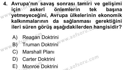 Atatürk İlkeleri Ve İnkılap Tarihi 2 Dersi 2021 - 2022 Yılı (Vize) Ara Sınavı 4. Soru