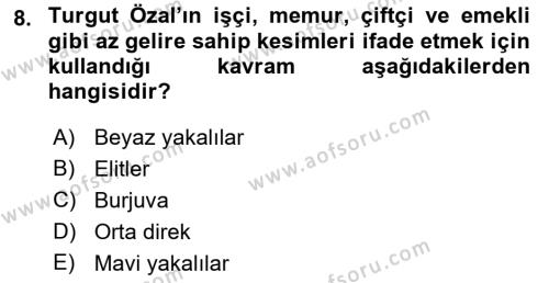 Atatürk İlkeleri Ve İnkılap Tarihi 2 Dersi 2021 - 2022 Yılı (Final) Dönem Sonu Sınavı 8. Soru