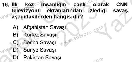 Atatürk İlkeleri Ve İnkılap Tarihi 2 Dersi 2023 - 2024 Yılı Yaz Okulu Sınavı 16. Soru