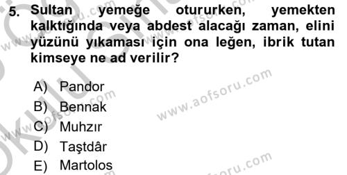 Ortaçağ ve Yeniçağ Türk Devletleri Tarihi Dersi 2018 - 2019 Yılı Yaz Okulu Sınavı 5. Soru