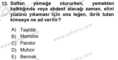 Ortaçağ ve Yeniçağ Türk Devletleri Tarihi Dersi 2019 - 2020 Yılı (Vize) Ara Sınavı 13. Soru