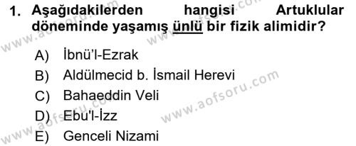 Ortaçağ ve Yeniçağ Türk Devletleri Tarihi Dersi 2021 - 2022 Yılı (Vize) Ara Sınavı 1. Soru