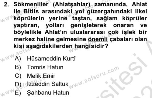 Ortaçağ ve Yeniçağ Türk Devletleri Tarihi Dersi 2021 - 2022 Yılı (Vize) Ara Sınavı 2. Soru