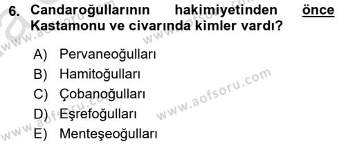 Ortaçağ ve Yeniçağ Türk Devletleri Tarihi Dersi 2021 - 2022 Yılı (Vize) Ara Sınavı 6. Soru