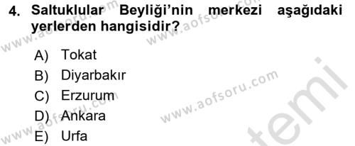 Ortaçağ ve Yeniçağ Türk Devletleri Tarihi Dersi 2022 - 2023 Yılı (Vize) Ara Sınavı 4. Soru