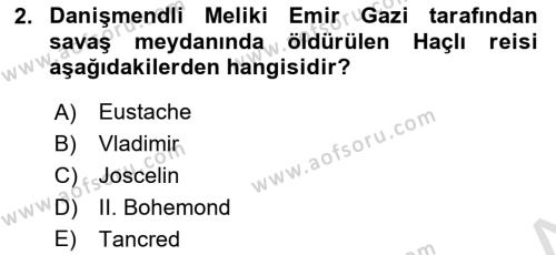 Türkiye Selçuklu Tarihi Dersi 2022 - 2023 Yılı (Final) Dönem Sonu Sınavı 2. Soru