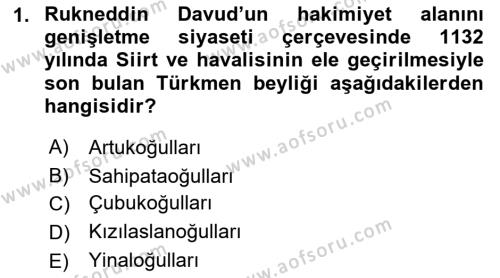 Türkiye Selçuklu Tarihi Dersi 2023 - 2024 Yılı (Vize) Ara Sınavı 1. Soru