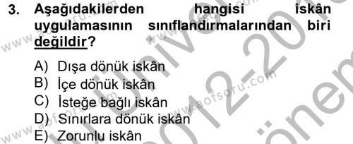 Osmanlı´da İskan ve Göç Dersi 2012 - 2013 Yılı (Final) Dönem Sonu Sınavı 3. Soru
