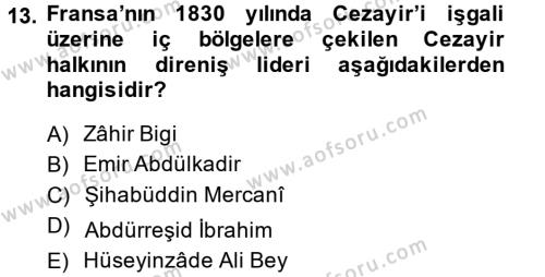 Osmanlı´da İskan ve Göç Dersi 2013 - 2014 Yılı (Final) Dönem Sonu Sınavı 13. Soru