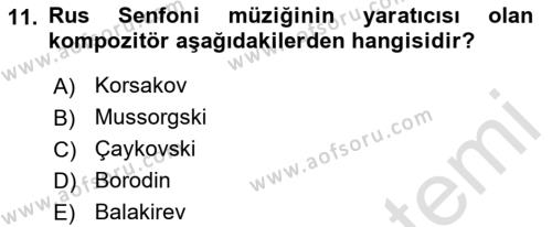 Rusya Tarihi Dersi 2021 - 2022 Yılı Yaz Okulu Sınavı 11. Soru