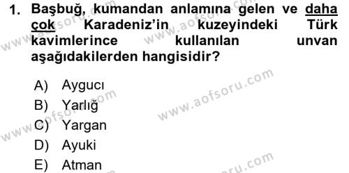 Osmanlı Tarihi (1300-1566) Dersi 2017 - 2018 Yılı (Vize) Ara Sınavı 1. Soru