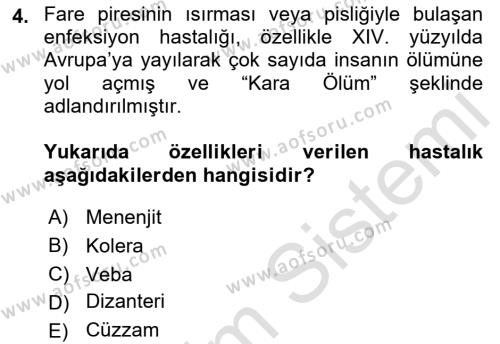 Osmanlı Tarihi (1300-1566) Dersi 2019 - 2020 Yılı (Final) Dönem Sonu Sınavı 4. Soru