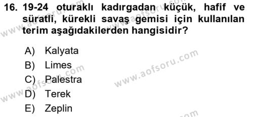 Osmanlı Tarihi (1300-1566) Dersi 2020 - 2021 Yılı Yaz Okulu Sınavı 16. Soru