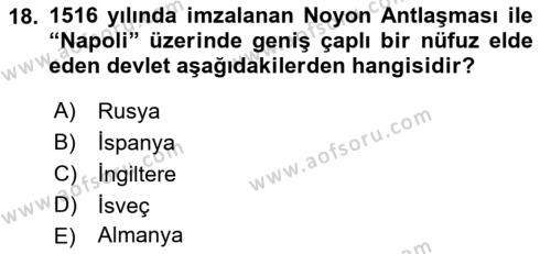 Osmanlı Tarihi (1300-1566) Dersi 2022 - 2023 Yılı Yaz Okulu Sınavı 18. Soru