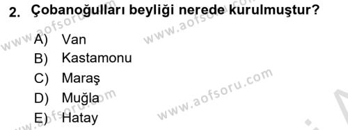 Osmanlı Tarihi (1300-1566) Dersi 2023 - 2024 Yılı (Vize) Ara Sınavı 2. Soru