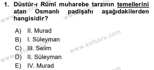 Osmanlı Tarihi (1300-1566) Dersi 2023 - 2024 Yılı Yaz Okulu Sınavı 1. Soru