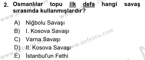Osmanlı Merkez ve Taşra Teşkilatı Dersi 2022 - 2023 Yılı Yaz Okulu Sınavı 2. Soru